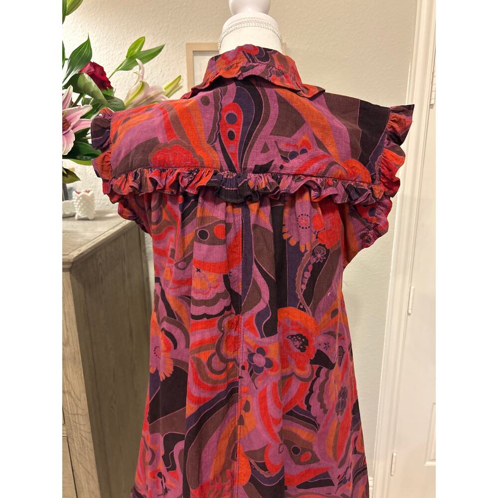 Free People | Sunny Days Pink/Purple Corduroy Mini Dress | XS - Picture 10 of 13